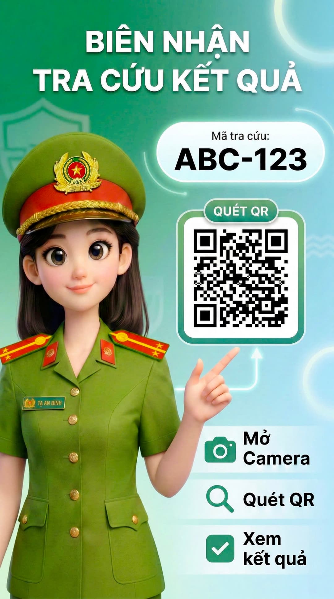 Mẫu biên nhận tra cứu